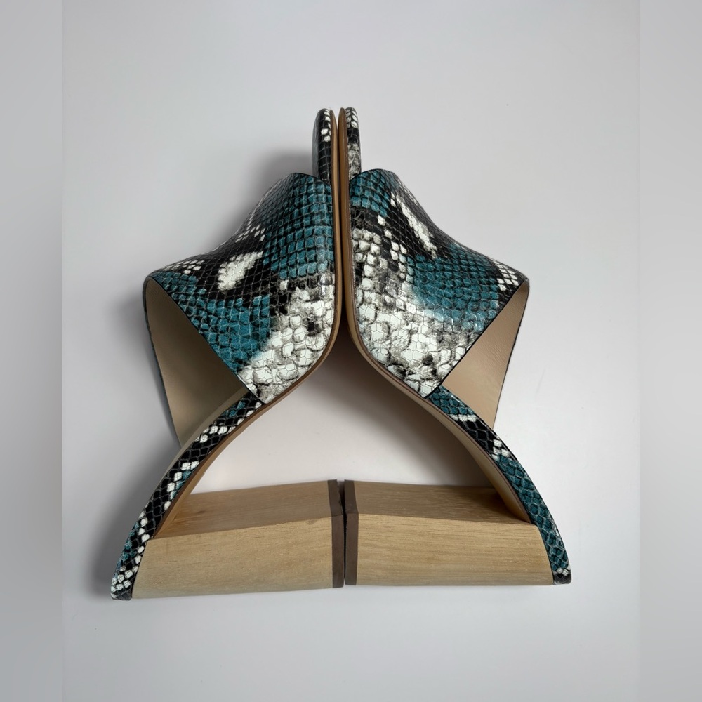 botkier Ross Block Heel-Slide Sandal in Snake Print Leather-Size: 7.5-Preowned - Picture 5 of 7